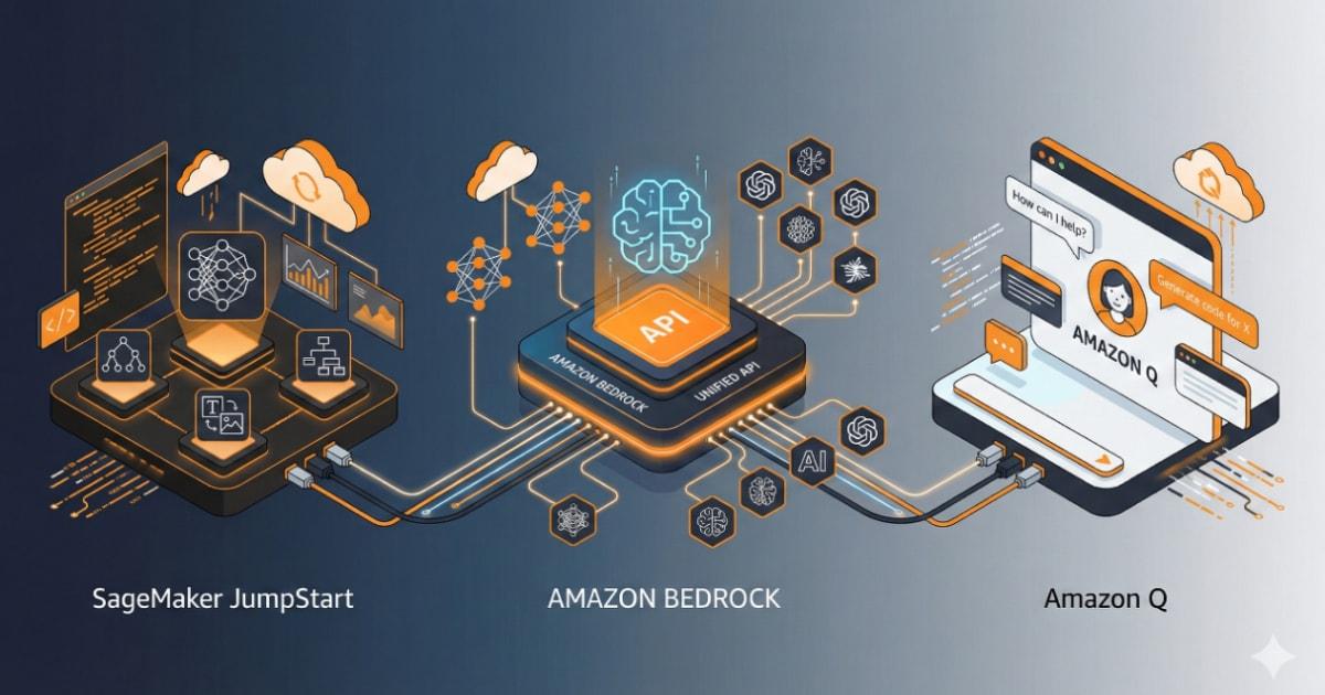 Soluciones de IA Generativa en AWS: SageMaker JumpStart, Bedrock y Amazon Q Explicados