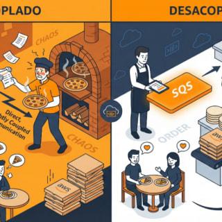 Mensajería y Colas en AWS: Por Qué Tu Aplicación Necesita un Sistema de Órdenes (Y No Un Pizzero Gritando)